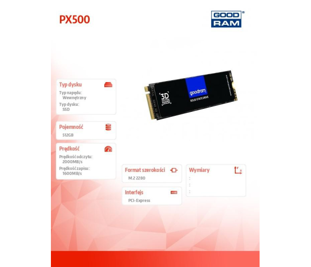 GOODRAM 512GB M.2 PCIe NVMe PX500 - 546723 - zdjęcie 5